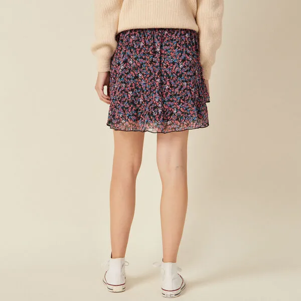 Vib's Jupe évasée Volantée Noir Femme 5 Vib's Jupe évasée Volantée Noir Femme – Image 3