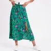 Vib's Jupe Longue à Ceinture Vert Femme -Robe Boutique jupe longue a ceinture vert femme dc 36125312270085300
