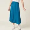 Vib's Jupe Longue Droite Bleu Pétrole Femme
