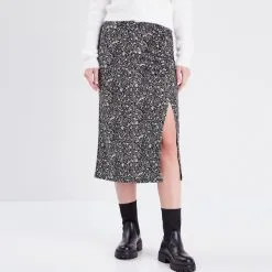 Vib's Jupe Longue Droite Noir Femme -Robe Boutique jupe longue droite noir femme fp 36125382240085328