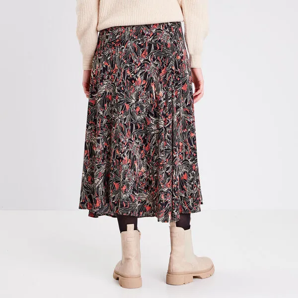 Vib's Jupe Longue évasée Fluide Noir Femme 5 Vib's Jupe Longue évasée Fluide Noir Femme – Image 3