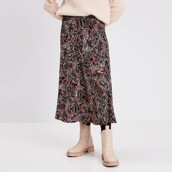 Vib's Jupe Longue évasée Fluide Noir Femme 3 Vib's Jupe Longue évasée Fluide Noir Femme