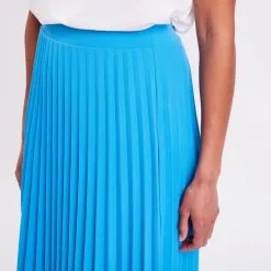 Vib's Jupe Longue évasée Plissée Bleu Femme 11 Vib's Jupe Longue évasée Plissée Bleu Femme -Robe Boutique jupe longue evasee plissee bleu femme d1 36125312270201211
