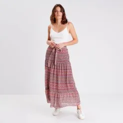 Vib's Jupe Longue évasée Rose Femme -Robe Boutique jupe longue evasee rose femme si 36125382270065239