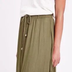 Vib's Jupe Longue évasée Satin Vert Kaki Femme -Robe Boutique jupe longue evasee satin vert kaki femme d1 36125312270162019