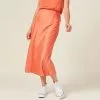Vib's Jupe Midi Droite Satin Orange Foncé Femme -Robe Boutique jupe midi droite satin orange fonc femme dc 36125222920210634