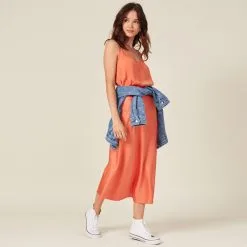 Vib's Jupe Midi Droite Satin Orange Foncé Femme 13 Vib's Jupe Midi Droite Satin Orange Foncé Femme -Robe Boutique jupe midi droite satin orange fonc femme si 36125222920210634