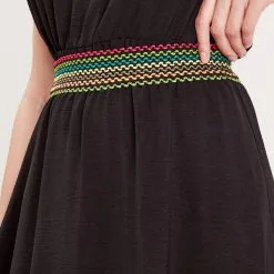 Vib's Jupe Midi évasée élastiquée Noir Femme -Robe Boutique jupe midi evasee elastiquee noir femme d1 36125312270091001