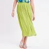 Vib's Jupe Midi évasée Plissée Vert Anis Femme -Robe Boutique jupe midi evasee plissee vert anis femme dc 36125382330015142