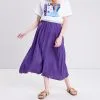 Vib's Jupe Midi évasée Satinée Violet Foncé Femme