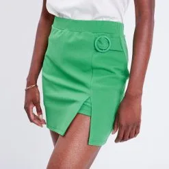 Vib's Jupe-short Droite Vert Femme -Robe Boutique jupe short droite vert femme d1 36125392220814519 1