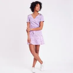Vib's Jupe-short évasée Satinée Violet Femme 13 Vib's Jupe-short évasée Satinée Violet Femme -Robe Boutique jupe short evasee satinee violet femme si 36125382250495408