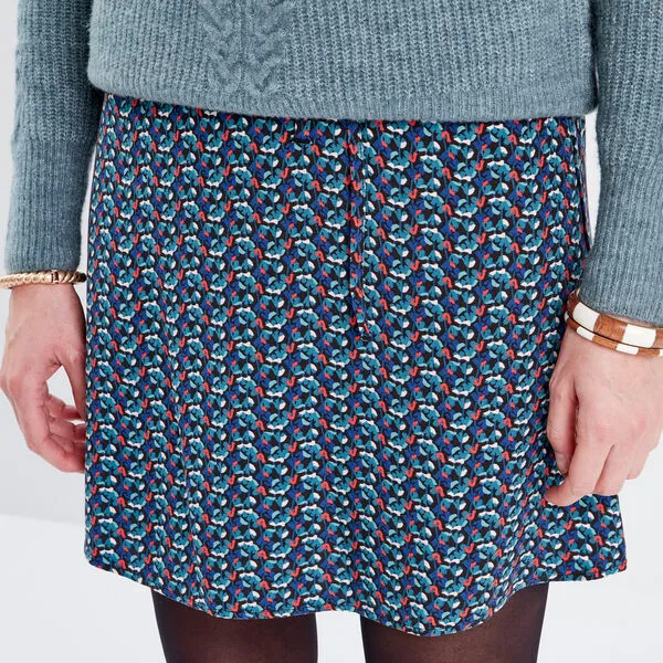 Vib's Jupe Trapèze Fluide Multicolore Femme 6 Vib's Jupe Trapèze Fluide Multicolore Femme – Image 4