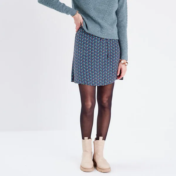 Vib's Jupe Trapèze Fluide Multicolore Femme 4 Vib's Jupe Trapèze Fluide Multicolore Femme – Image 2