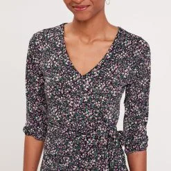 Vib's Robe Ajustée Avec Noeud Noir Femme -Robe Boutique robe ajustee avec noeud noir femme d1 36125313380021001