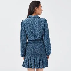 Vib's Robe Ajustée Smockée Gris Femme -Robe Boutique robe ajustee smockee gris femme b 36125373390024422