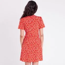 Vib's Robe Cache-coeur Orange Femme -Robe Boutique robe cache coeur orange femme b 36125313250315483
