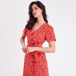 Vib's Robe Cache-coeur Orange Femme
