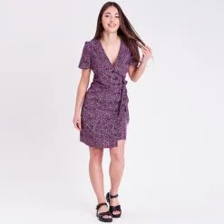 Vib's Robe Cache-coeur Prune Femme -Robe Boutique robe cache coeur prune femme si 36125313250315480