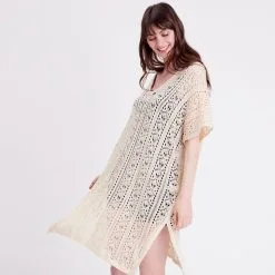 Vib's Robe De Plage Longue Crochet Sable Femme