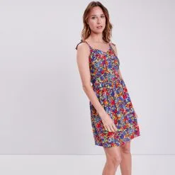 Vib's Robe Droite à Bretelles Multicolore Femme