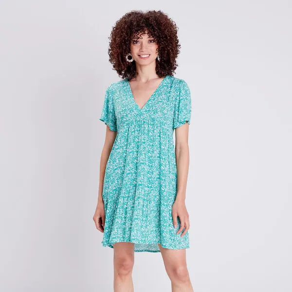 Vib's Robe Droite Avec Col En V Vert Femme 4 Vib's Robe Droite Avec Col En V Vert Femme – Image 2