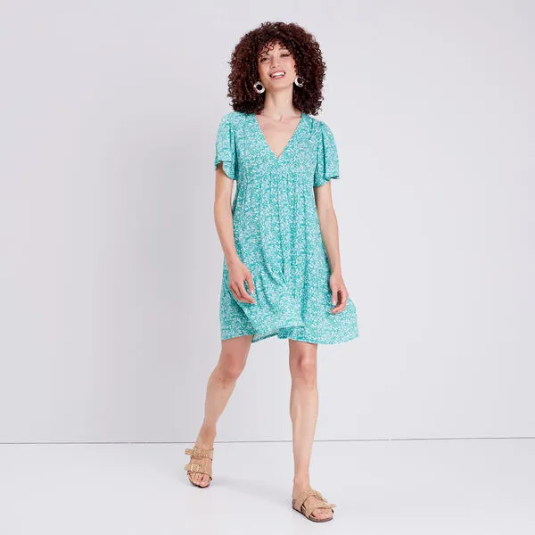 Vib's Robe Droite Avec Col En V Vert Femme 7 Vib's Robe Droite Avec Col En V Vert Femme – Image 5