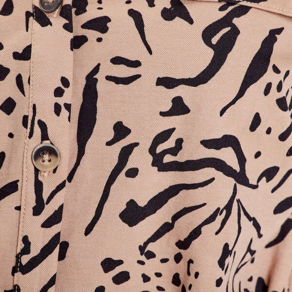 Vib's Robe Droite Boutonnée Beige Femme 8 Vib's Robe Droite Boutonnée Beige Femme – Image 6