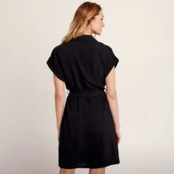 Vib's Robe Droite Boutonnée Noir Femme 10 Vib's Robe Droite Boutonnée Noir Femme -Robe Boutique robe droite boutonnee noir femme b 36125153700700100