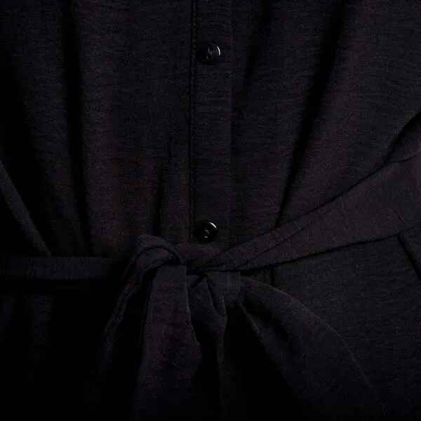 Vib's Robe Droite Boutonnée Noir Femme 7 Vib's Robe Droite Boutonnée Noir Femme – Image 5