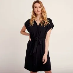 Vib's Robe Droite Boutonnée Noir Femme