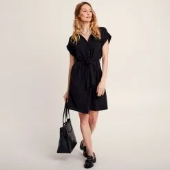 Vib's Robe Droite Boutonnée Noir Femme 13 Vib's Robe Droite Boutonnée Noir Femme -Robe Boutique robe droite boutonnee noir femme si 36125153700700100