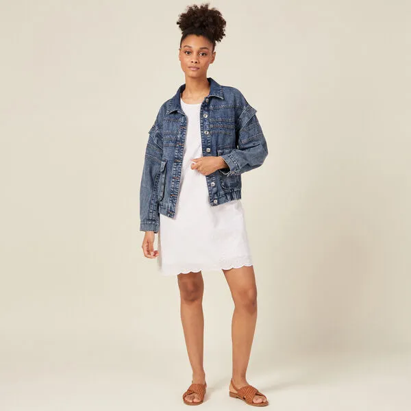 Vib's Robe Droite Broderie Anglaise Blanc Femme 8 Vib's Robe Droite Broderie Anglaise Blanc Femme – Image 6