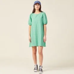Vib's Robe Droite Broderie Anglaise Vert Menthe Femme -Robe Boutique robe droite broderie anglaise vert menthe femme si 36125212810833921