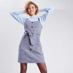 Vib's Robe Droite Ceinturée Beige Femme