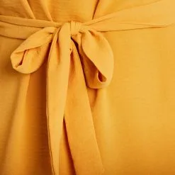 Vib's Robe Droite Ceinturée Jaune Moutarde Femme -Robe Boutique robe droite ceinturee jaune moutarde femme d3 36125123700943500