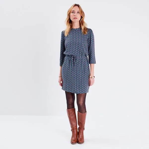 Vib's Robe Droite Ceinturée Multicolore Femme 4 Vib's Robe Droite Ceinturée Multicolore Femme – Image 2