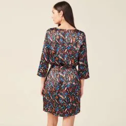 Vib's Robe Droite Ceinturée Noir Femme -Robe Boutique robe droite ceinturee noir femme b 36125212810910866