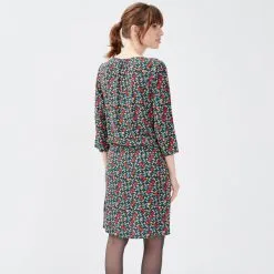 Vib's Robe Droite Ceinturée Noir Femme -Robe Boutique robe droite ceinturee noir femme b 36125272811173285