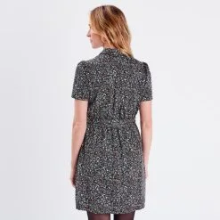 Vib's Robe Droite Ceinturée Noir Femme -Robe Boutique robe droite ceinturee noir femme b 36125282810713936