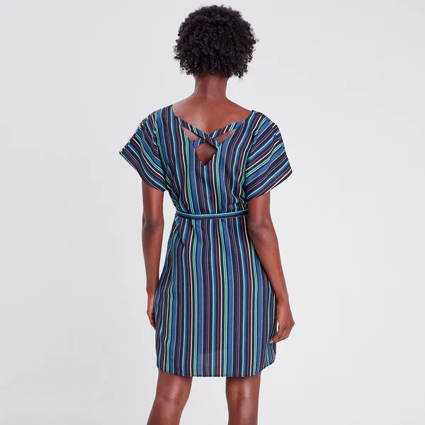 Vib's Robe Droite Ceinturée Noir Femme 5 Vib's Robe Droite Ceinturée Noir Femme – Image 3