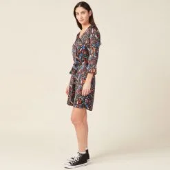 Vib's Robe Droite Ceinturée Noir Femme -Robe Boutique robe droite ceinturee noir femme d1 36125212810910866