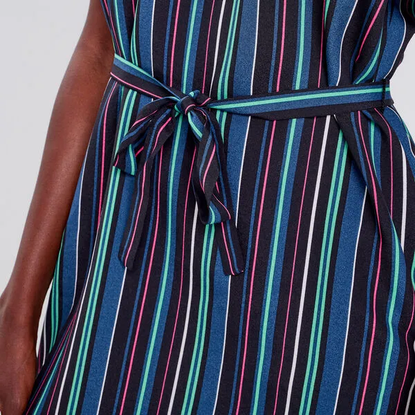 Vib's Robe Droite Ceinturée Noir Femme 6 Vib's Robe Droite Ceinturée Noir Femme – Image 4