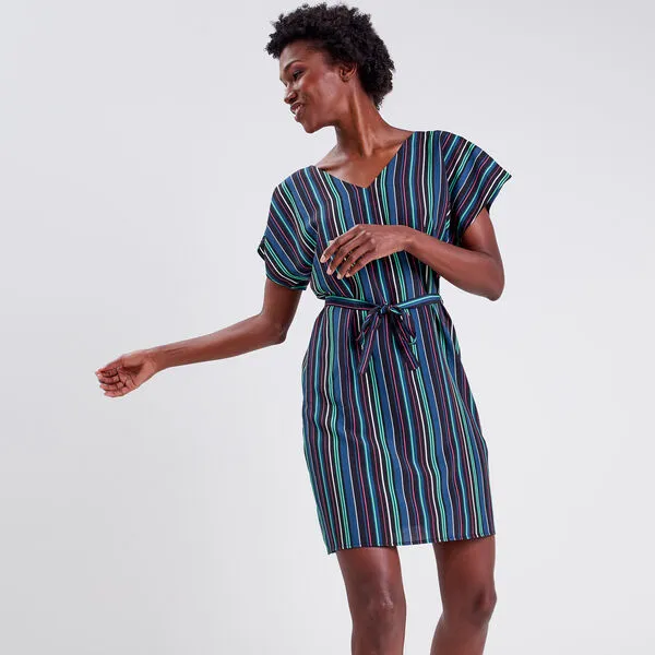 Vib's Robe Droite Ceinturée Noir Femme 3 Vib's Robe Droite Ceinturée Noir Femme