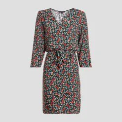 Vib's Robe Droite Ceinturée Noir Femme -Robe Boutique robe droite ceinturee noir femme fg 36125272811173285