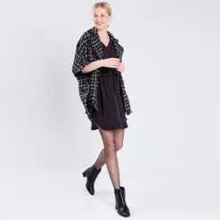 Vib's Robe Droite Ceinturée Noir Femme -Robe Boutique robe droite ceinturee noir femme si 36125153510450100