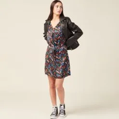 Vib's Robe Droite Ceinturée Noir Femme -Robe Boutique robe droite ceinturee noir femme si 36125212810910866