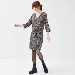 Vib's Robe Droite Ceinturée Noir Femme -Robe Boutique robe droite ceinturee noir femme si 36125272811173285