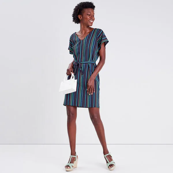 Vib's Robe Droite Ceinturée Noir Femme 8 Vib's Robe Droite Ceinturée Noir Femme – Image 6