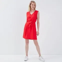 Vib's Robe Droite Ceinturée Rouge Femme 13 Vib's Robe Droite Ceinturée Rouge Femme -Robe Boutique robe droite ceinturee rouge femme si 36125123700940517